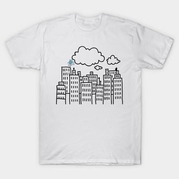 Turtle Skating on a Skyline T-Shirt by Handy Unicorn